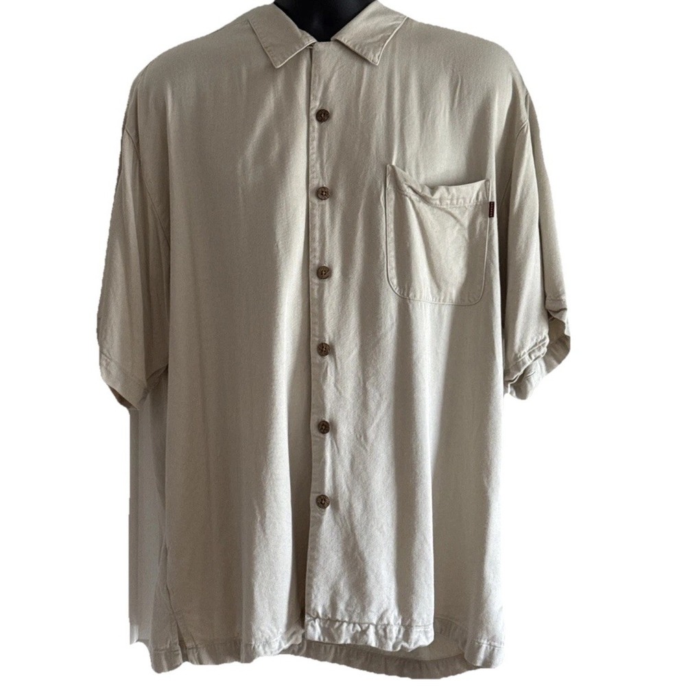 VTG Tommy Bahama "Bar None" Embroidered Martini Hawaiian Camp Shirt Men XL